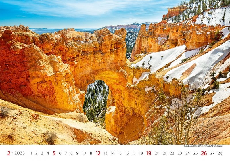 Kalendarz ścienny wieloplanszowy National Parks 2023 - luty 2023