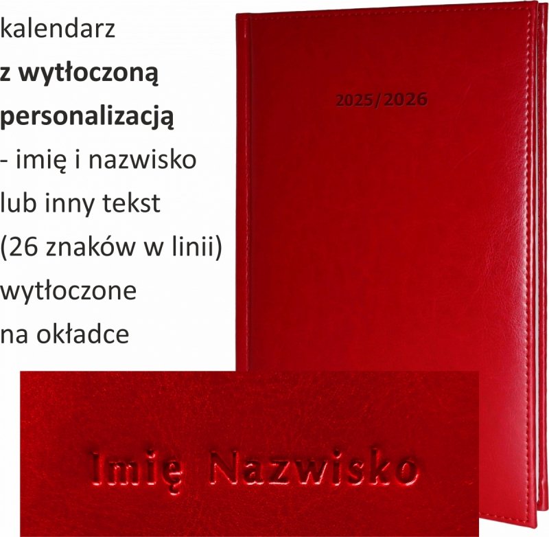 kalendarz dla wychowawcy z wytłoczoną personalizacją na okładce