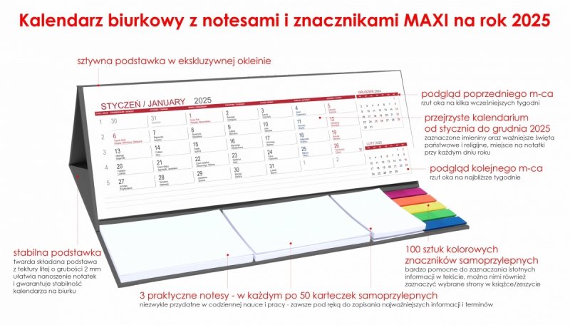 opis kalendarza na rok 2025