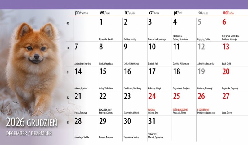 miesiąc na stronie w kalendarzu na biurko