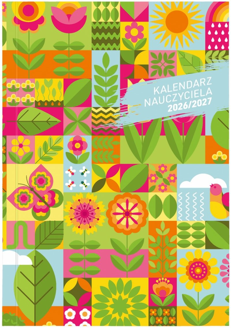 kalendarz książkowy w elastycznej oprawie PCV, lekki dla nauczycieli na rok szkolny 2026/2027