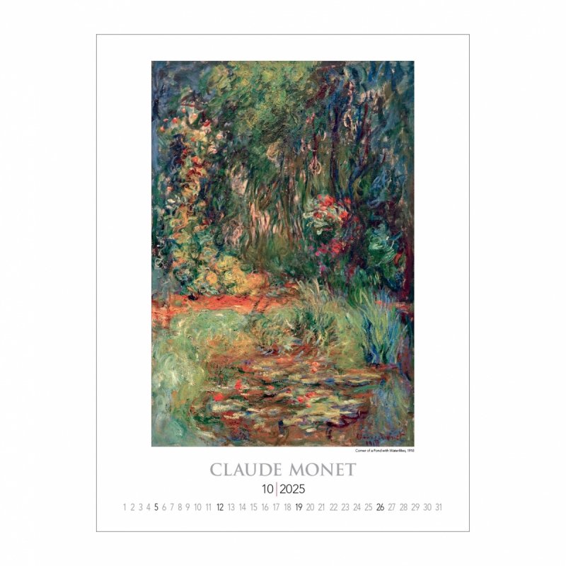 Kalendarz ścienny wieloplanszowy Claude Monet 2025 - październik 2025