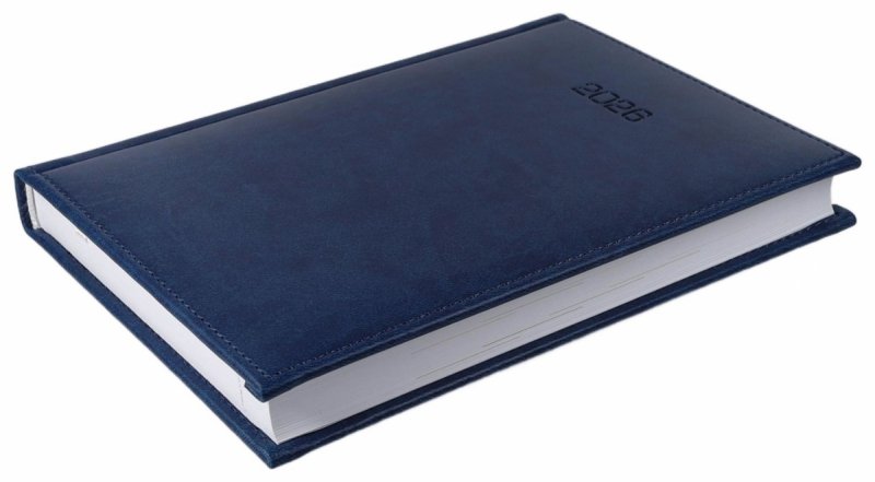 Kalendarz książkowy 2026 B5 dzienny papier biały drukowane registry oprawa VIVELLA EXCLUSIVE granatowa