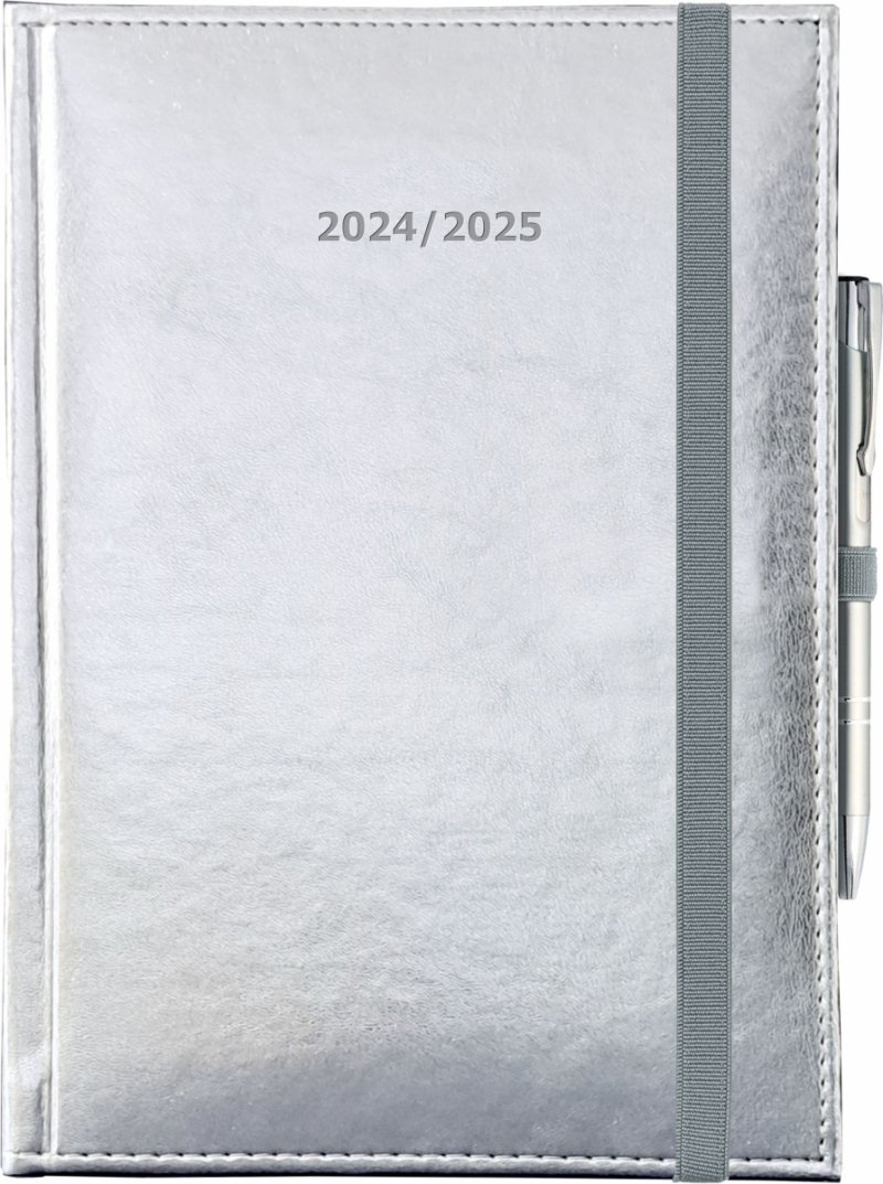 kalendarz na rok szkolny 2024/2025 w formacie B5 z gumką i długopisem