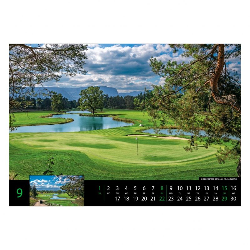 Kalendarz ścienny Golf 2024 - wrzesień 2024