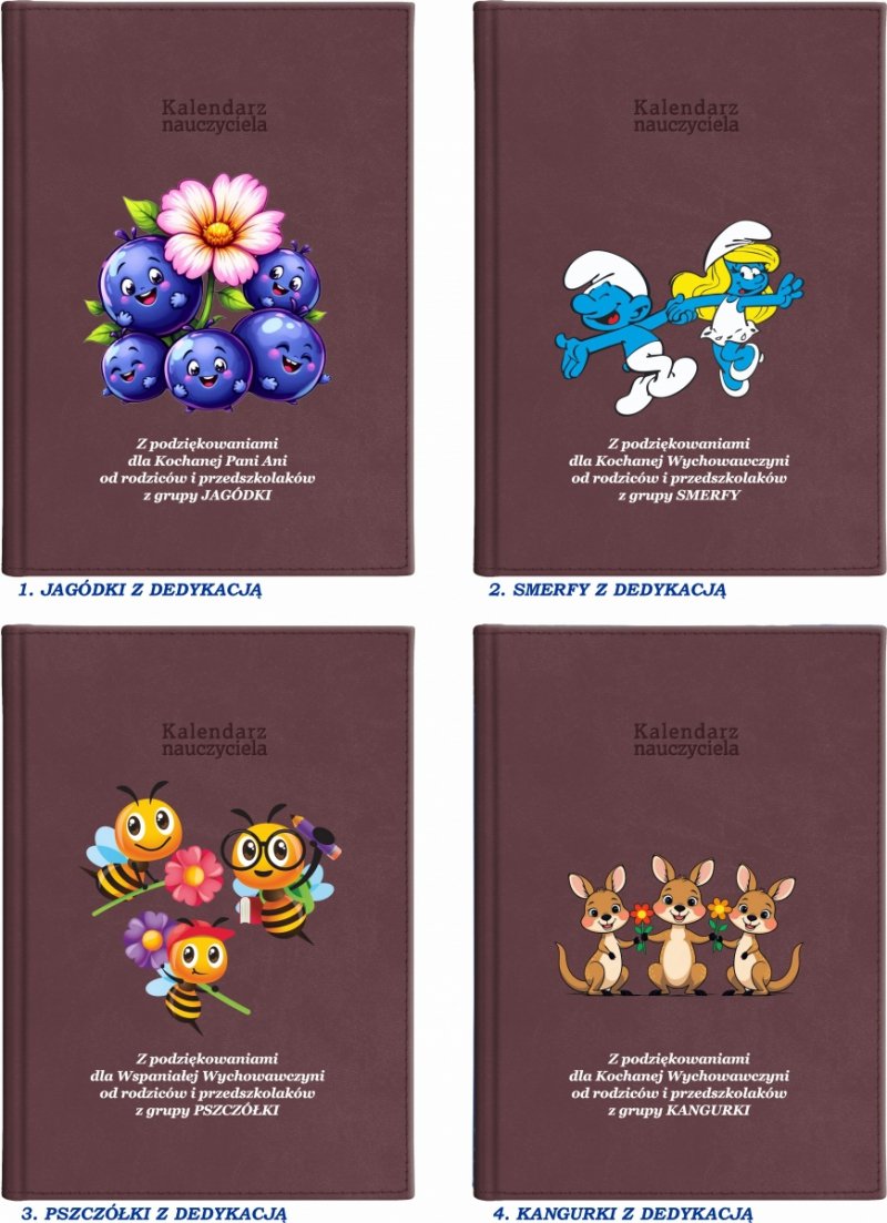 kalendarz dla nauczyciela z podziękowaniem od grupy przedszkolnej na rok 2026/2027