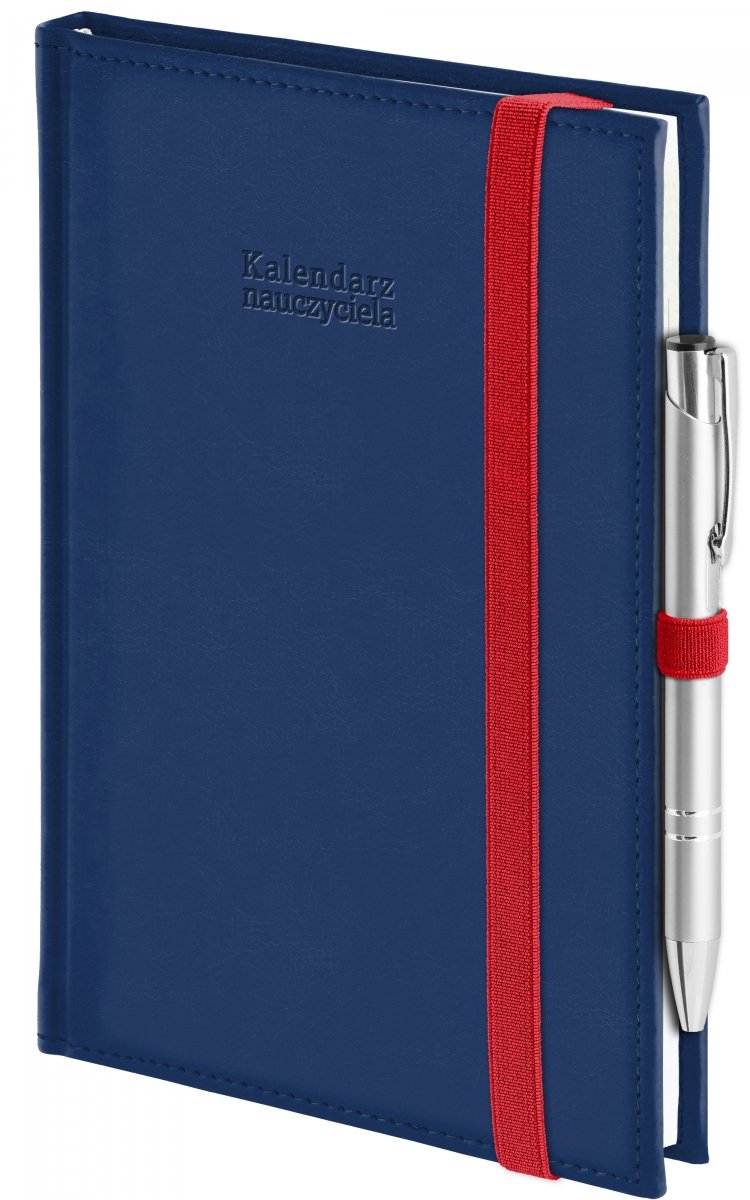 kalendarz nauczyciela na rok szkolny 2026/2027 z zamykaniem na gumkę i długopisem  