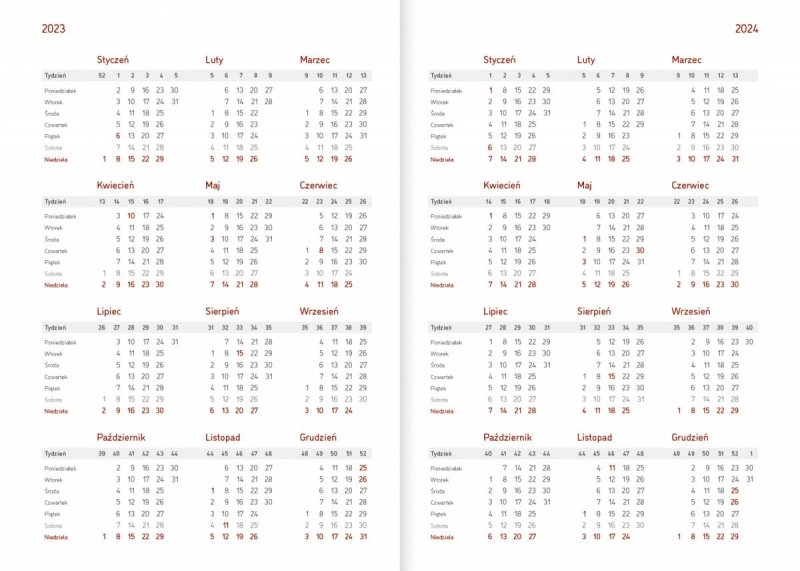 Kalendarz akademicki 2023/2024 A5 tygodniowy oprawa VIVELLA czarna - MAGNOLIA