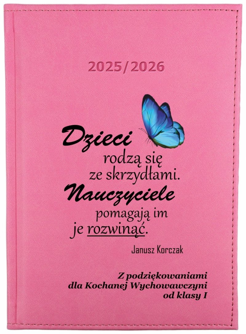 kalendarz książkowy na rok szkolny 2025/2026 z dedykacją dla nauczyciela