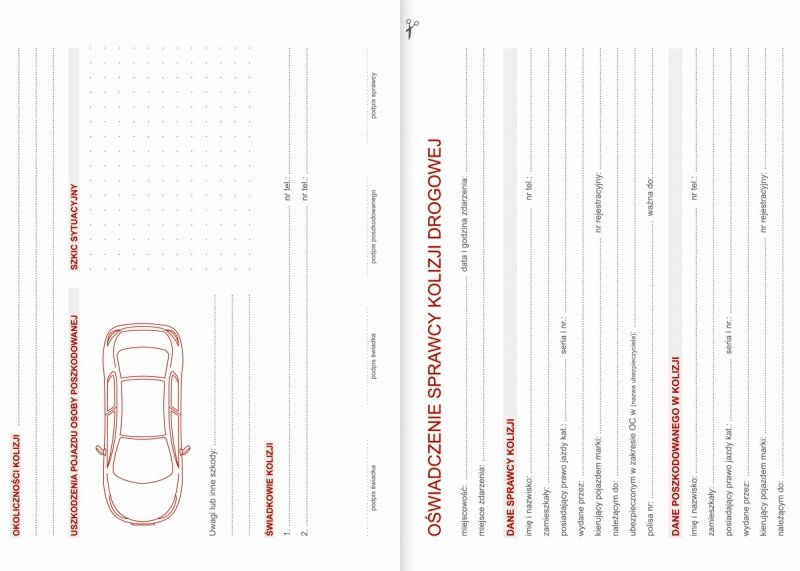 wspólne oświadczenie o zdarzeniu drogowym