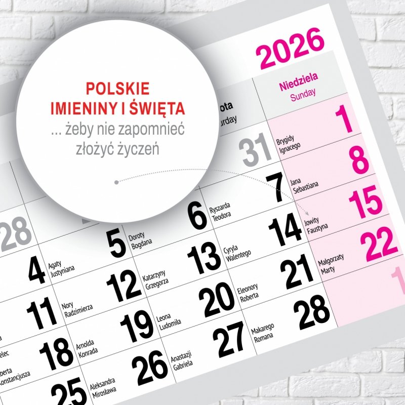 Kalendarz TRÓJDZIELNY PREMIUM 2026 OGRÓD