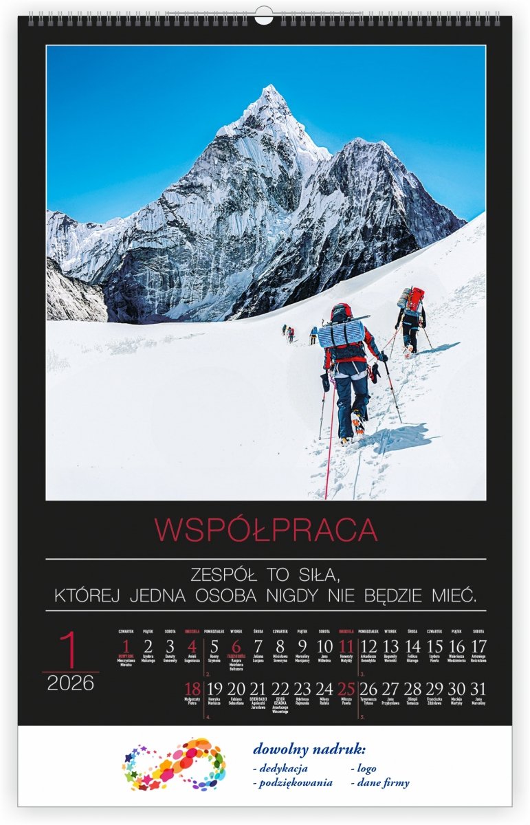 C09 Kalendarz ścienny wieloplanszowy Motivation 2026 Z NADRUKIEM