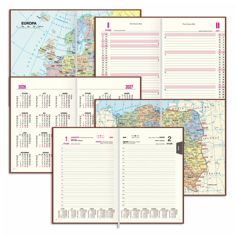 kalendarz dzienny sobota, niedziela osobno