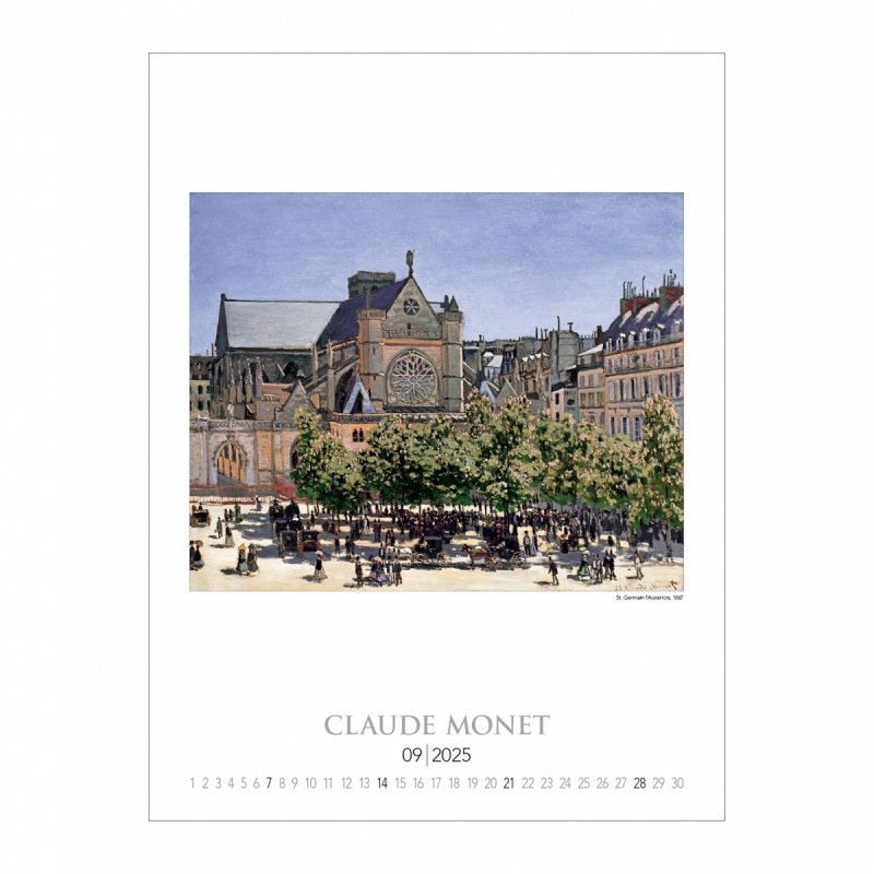 Kalendarz ścienny wieloplanszowy Claude Monet 2025 - wrzesień 2025