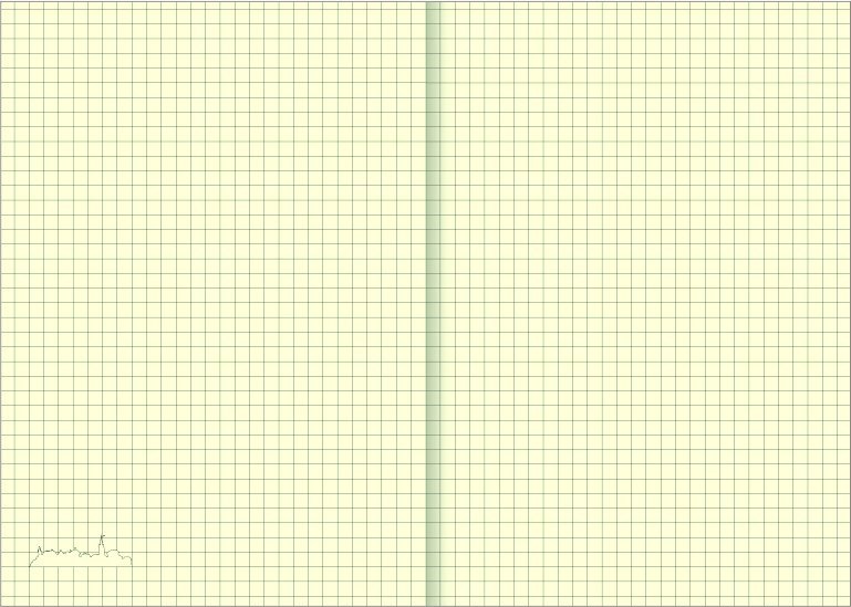 Notes A4 z długopisem zamykany na gumkę z blaszką - papier chamois w kratkę 