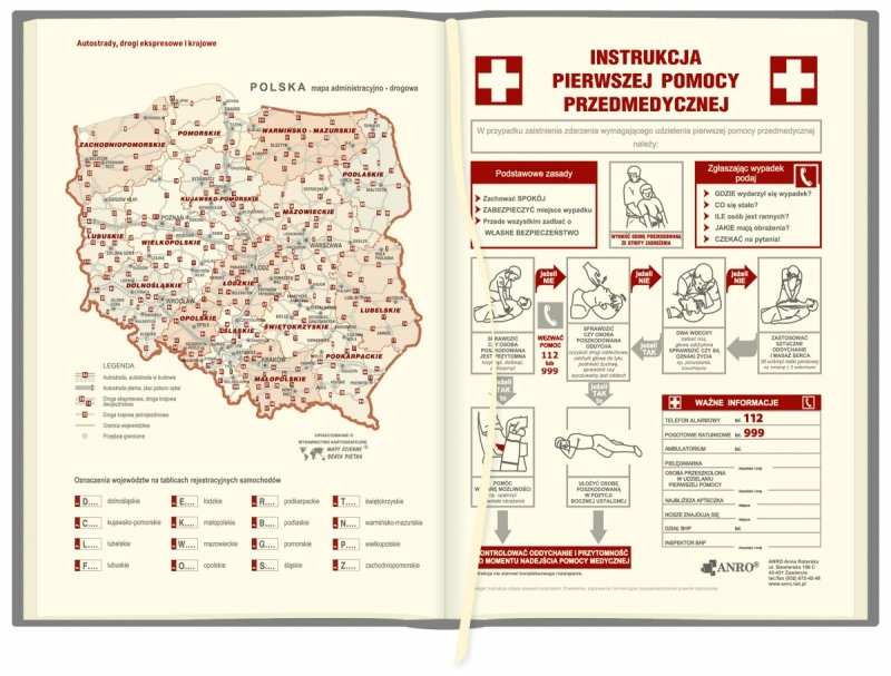 mapa oraz instrukcja pierwszej pomocy