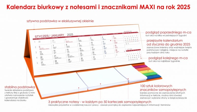 opis kalendarza na rok 2025