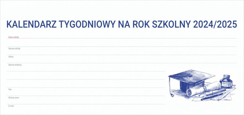 Okładka kalendarza biurkowego na rok szkolny 2024/2025