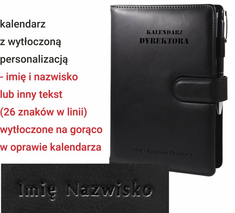 kalendarz A5 dzienny zamykany na magnes dla dyrektorów w oprawie wymiennej z kieszeniami