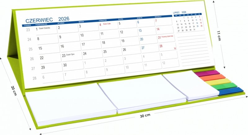 wymiary kalendarza biurkowego szkolnego dla ucznia na rok 2026/27