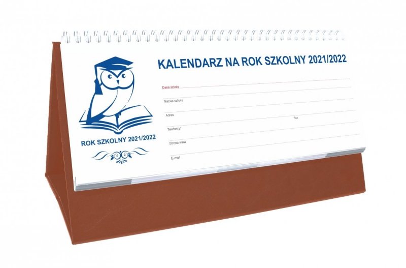 Kalendarz biurkowy tygodniowy na rok szkolny 2021/2022 PREMIUM brązowy