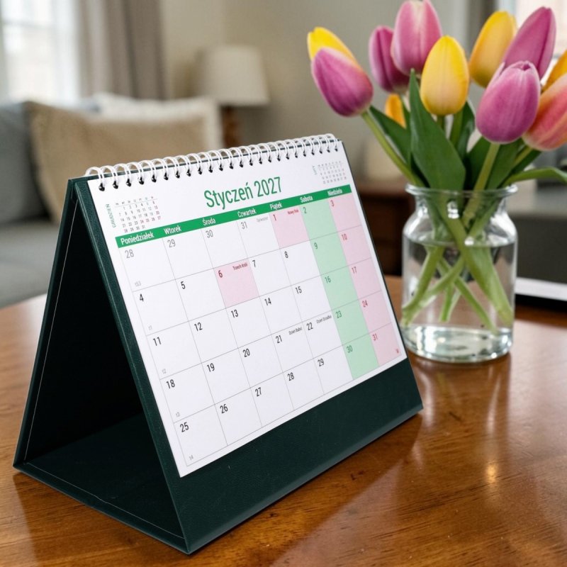 kalendarz do postawienia na biurku, dla ucznia, na rok szkolny 2026/2027