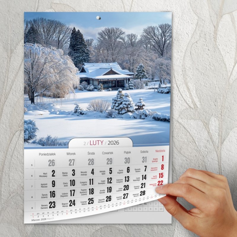 Kalendarz ścienny wieloplanszowy A4 OGRODY 2026