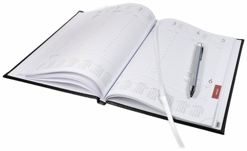 Kalendarz książkowy 2026 B5 tygodniowy papier biały drukowane registry oprawa VIVELLA EXCLUSIVE czarna