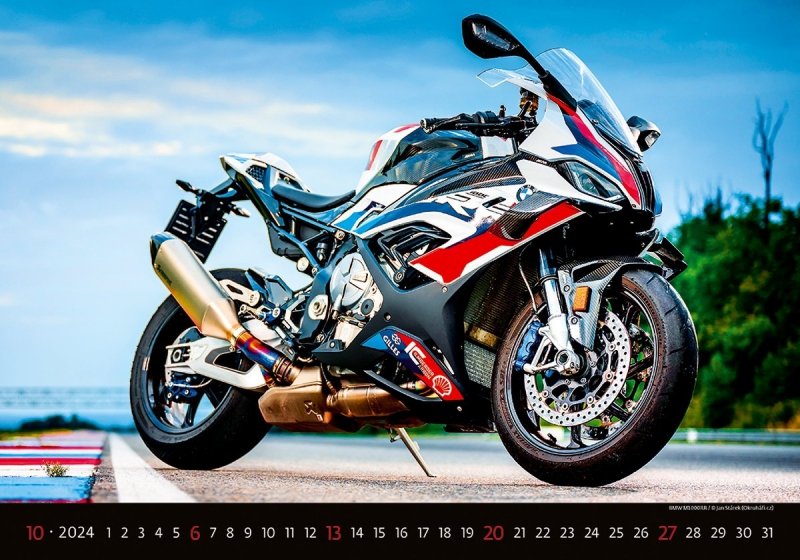 Kalendarz ścienny wieloplanszowy Motorbikes 2024 - październik 2024