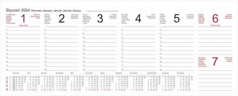 Kalendarium roku szkolnego 2023/2024 w kalendarzu biurkowym dla nauczycieli 