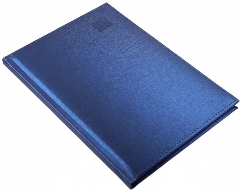 Kalendarz książkowy 2026 B5 tygodniowy papier biały drukowane registry oprawa ALUMINIUM granatowa