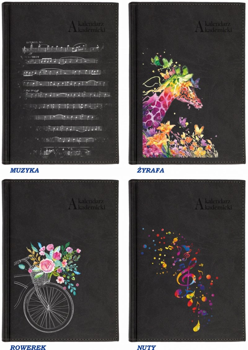 wzory okładek do wyboru w kalendarzu akademickim 2025-2026