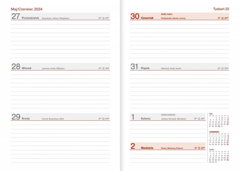 Kalendarz nauczyciela 2023/2024 A5 tygodniowy z długopisem oprawa zamykana na gumkę NEBRASKA srebrna (gumki szare) - ŻYRAFA