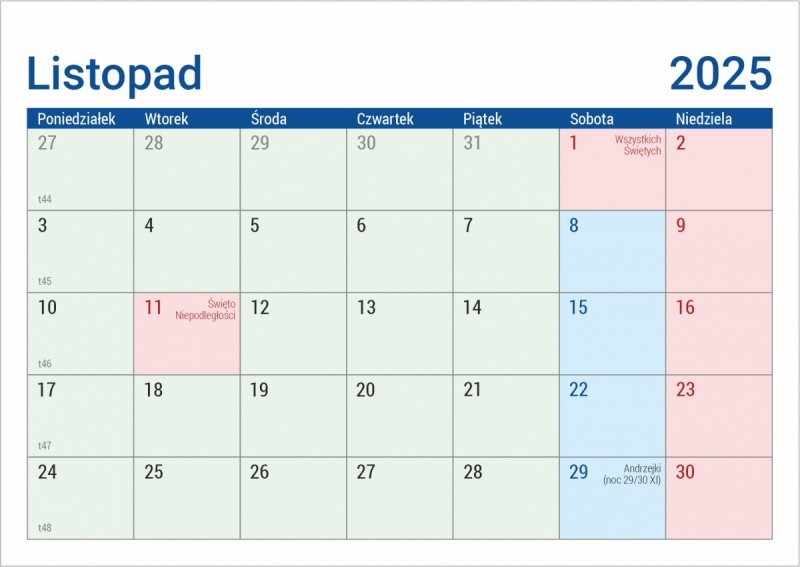 kalendarz do postawienia na biurku na rok 2025 na czarnej podstawce