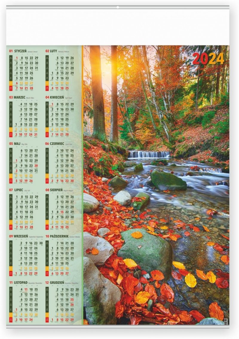 Kalendarz plakatowy B1/05 Leśny potok 2024