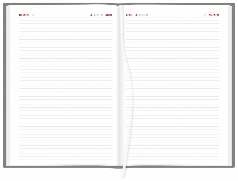 notes teleadresowy w kalendarzu A4 dziennym na rok 2026