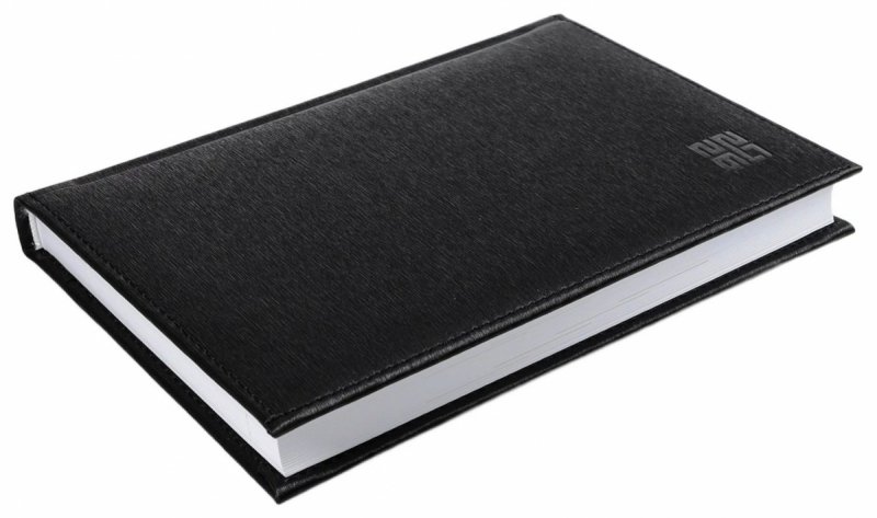 Kalendarz książkowy 2026 A5 dzienny papier biały drukowane registry oprawa ALUMINIUM czarna