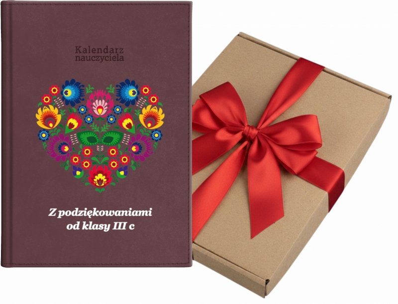 okładka kalendarza nauczyciela z nadrukiem UV