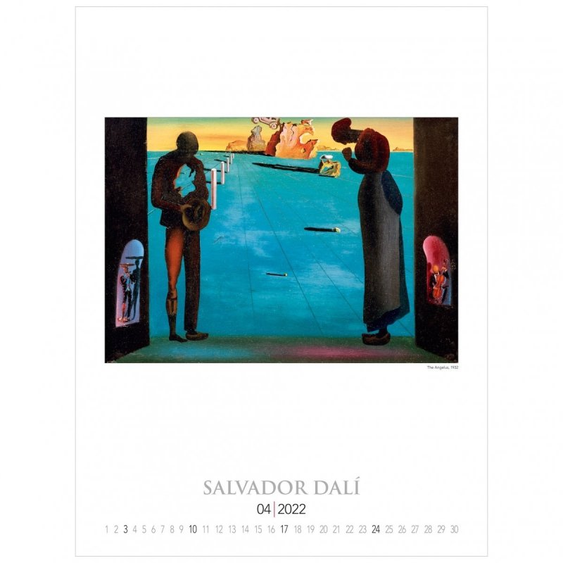 Kalendarza ścienny wieloplanszowy z reprodukcjami obrazów Salvadora Dali - kwiecień 2022
