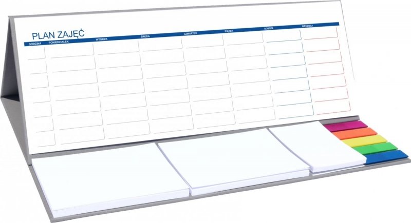 Kalendarz biurkowy z notesami i znacznikami MAXI na rok szkolny 2021/2022 szary