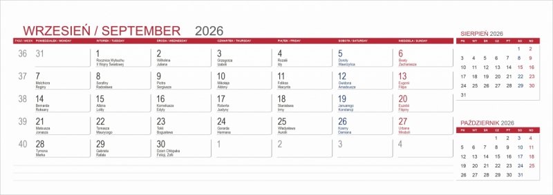 Kalendarz biurkowy z notesami i znacznikami samoprzylepnymi MAXI 2026 czarny
