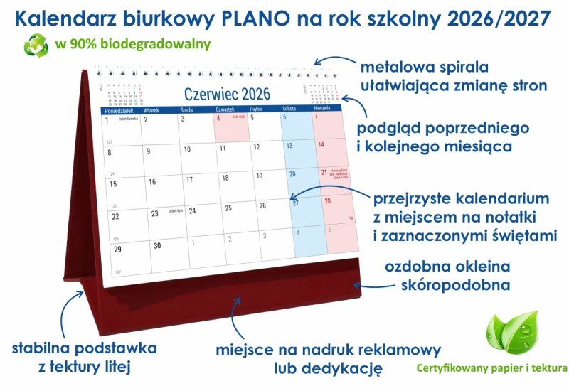 opis kalendarza szkolnego na rok 2026/2027