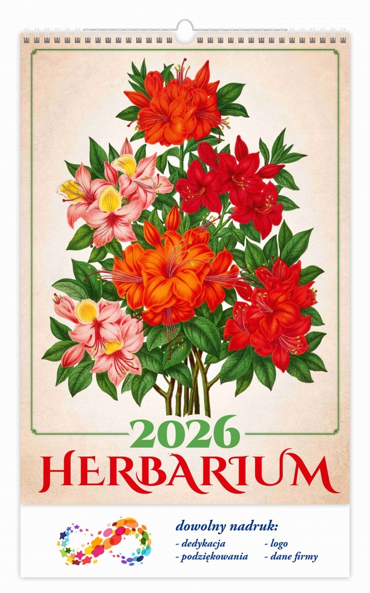 H17 Kalendarz ścienny wieloplanszowy HERBARIUM 2026 Z NADRUKIEM