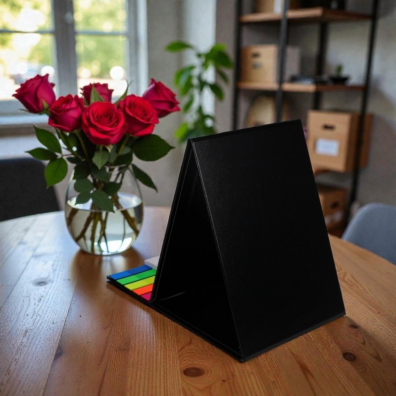 Kalendarz biurkowy z notesem i znacznikami TOP 3-miesięczny 2026 szary