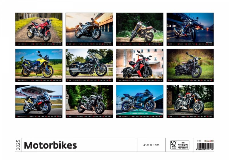 Podgląd wszystkich zdjęć z kalendarza Motorbikes na rok 2025