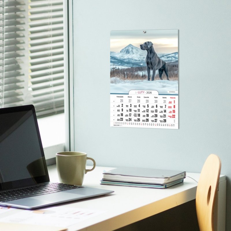 Kalendarz ścienny wieloplanszowy A4 PSY 2026