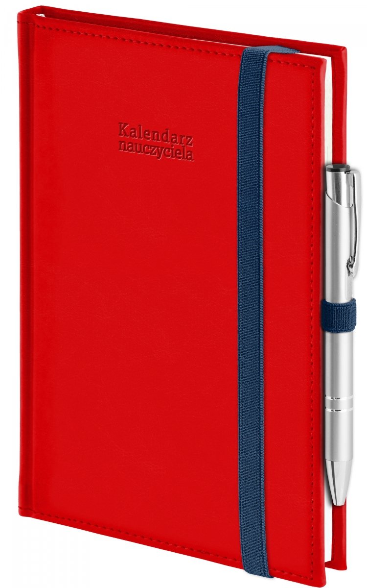 kalendarz nauczyciela na rok szkolny 2026/2027 z zamykaniem na gumkę i długopisem  