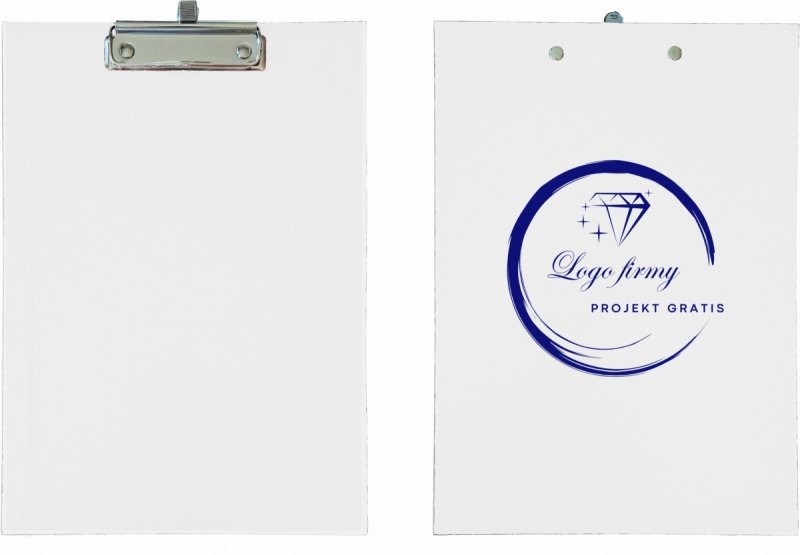 Podkładka z klipem mocującym luźne kartki z miejscem na długopis z twoim logo