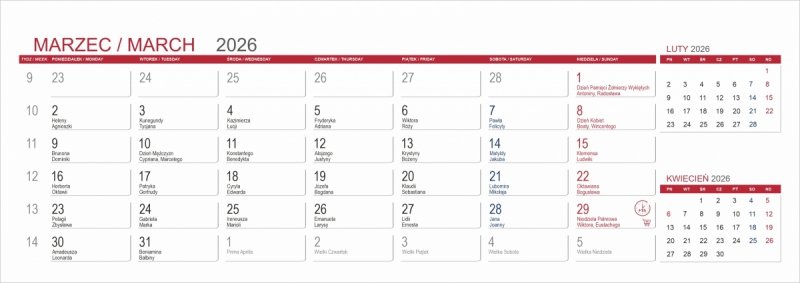 Kalendarz biurkowy z notesami i znacznikami samoprzylepnymi MAXI 2026 czarny
