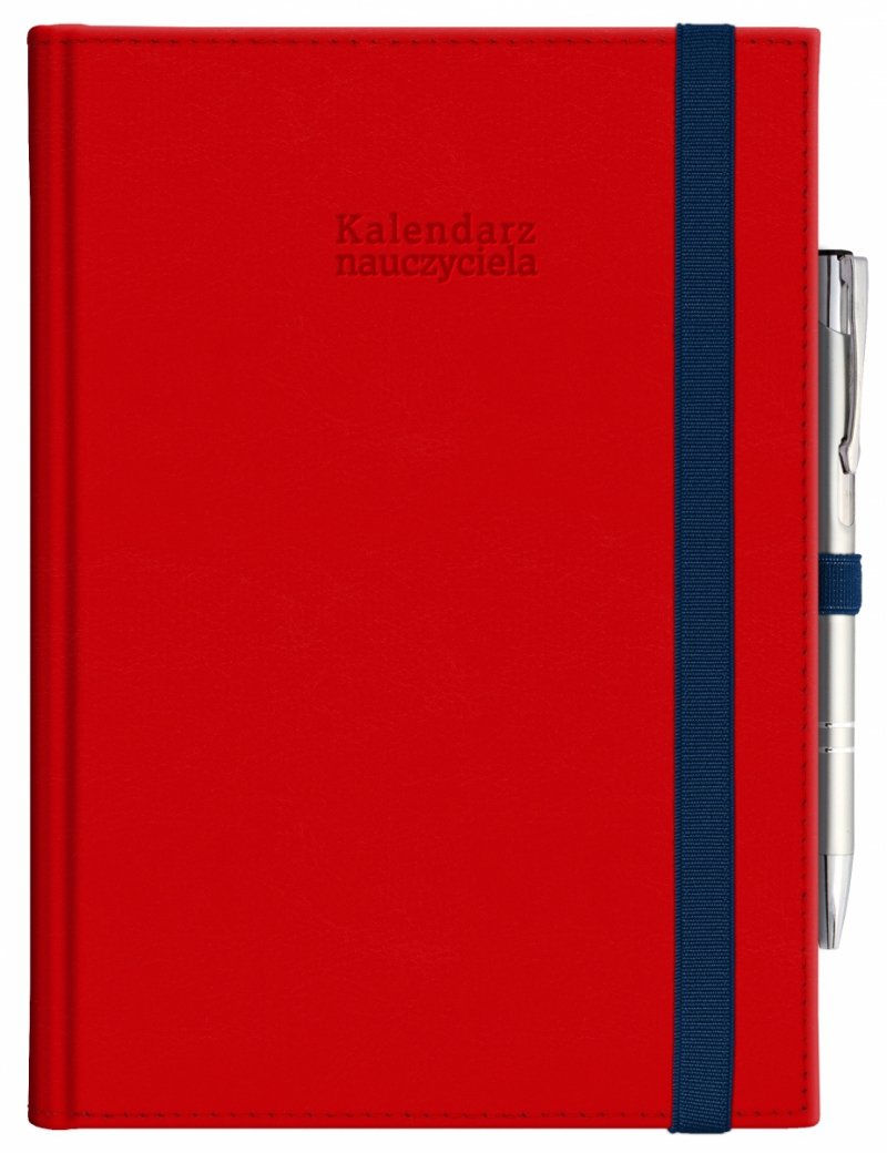 kalendarz szkolny zamykany na gumkę z długopisem w komplecie